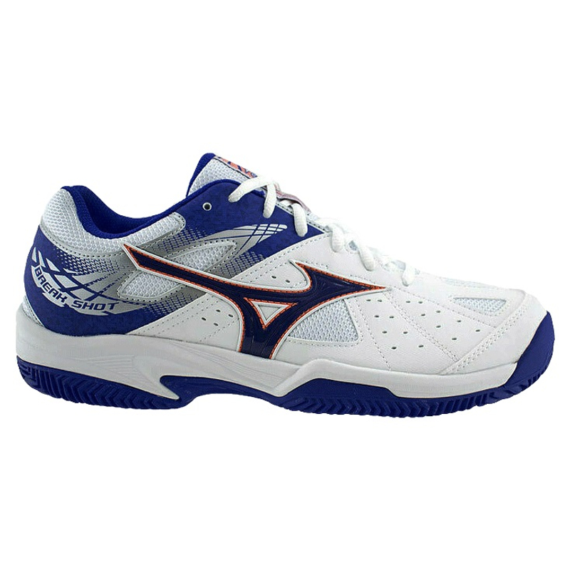 Кроссовки мужские Mizuno Breakshot 2 Clay (Белый/Синий/Красный)