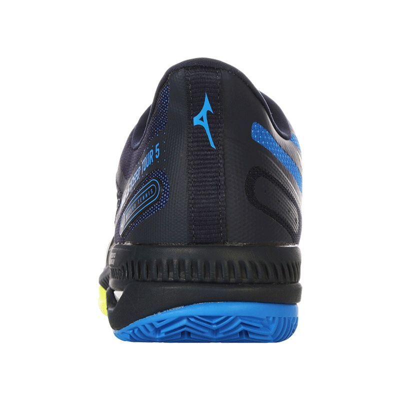 Кроссовки мужские Mizuno Exceed Tour 5 Clay (Черный/Желтый/Синий)