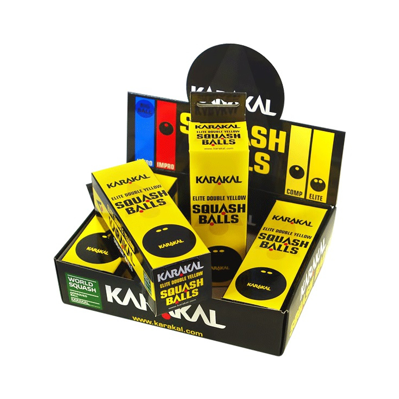 Мячи для сквоша Karakal 2x-Yellow Dot Squash Ball 12 (4x3)