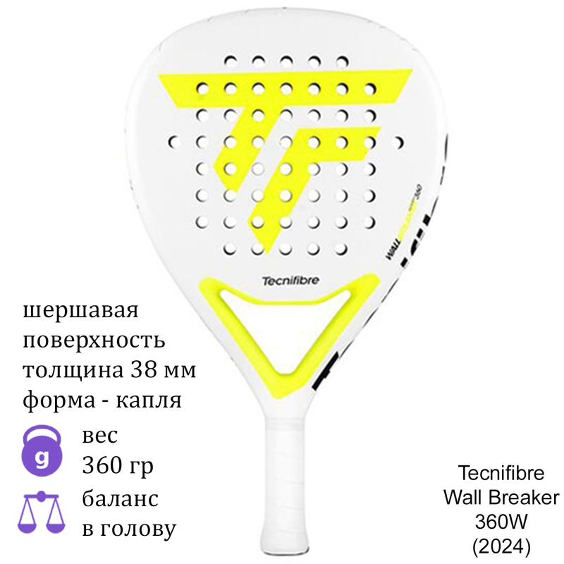 Ракетка для падела Tecnifibre Wall Breaker 360W (2024)