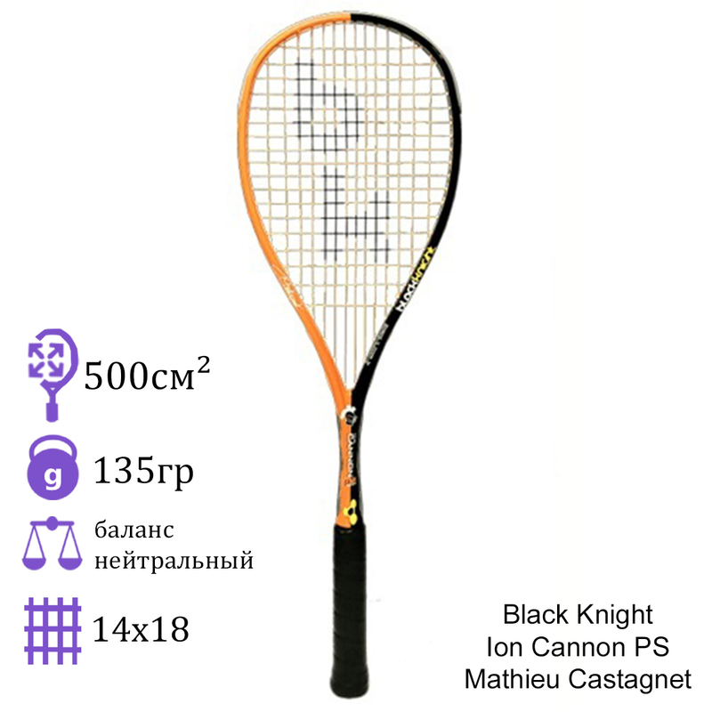 Ракетка для сквоша Black Knight Ion Cannon PS Mathieu Castagnet