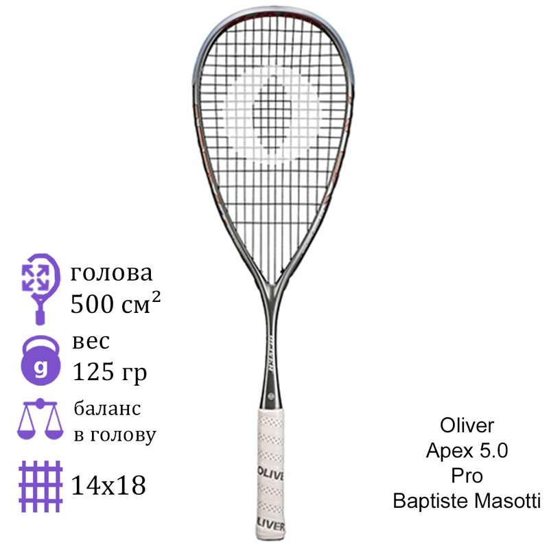 Ракетка для сквоша Oliver Apex 5.0 Pro Baptiste Masotti