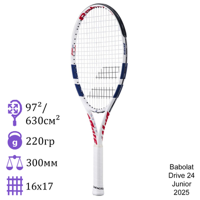 Теннисная ракетка детская Babolat Drive 24 Junior 2025