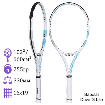 Теннисная ракетка Babolat Drive G Lite White/Blue