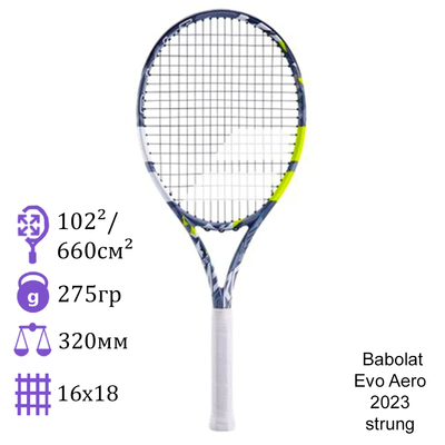 Теннисная ракетка Babolat Evo Aero 2023 strung