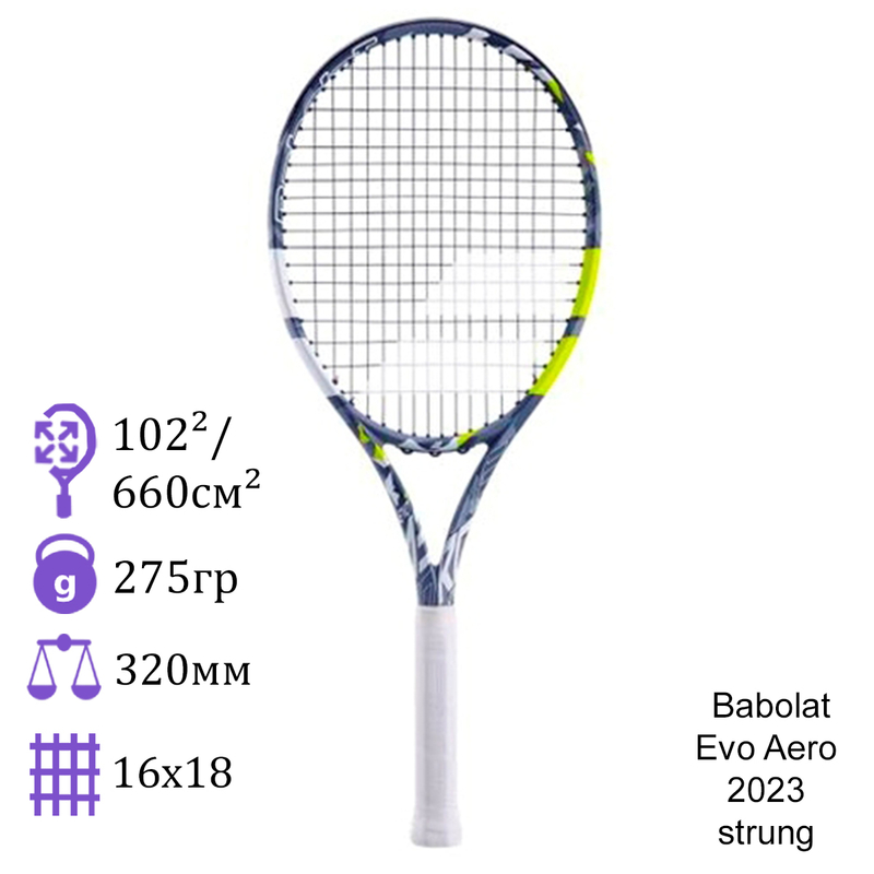Теннисная ракетка Babolat Evo Aero 2023 strung