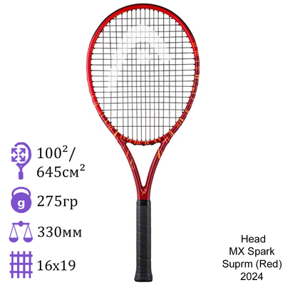 Теннисная ракетка Head MX Spark Suprm (Red) 2024