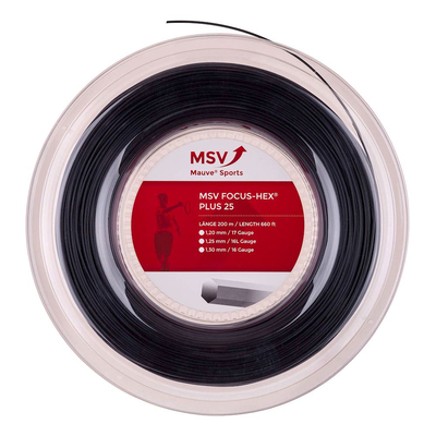 Теннисная струна MSV Focus-Hex Plus 25 1,20 Black 200 метров