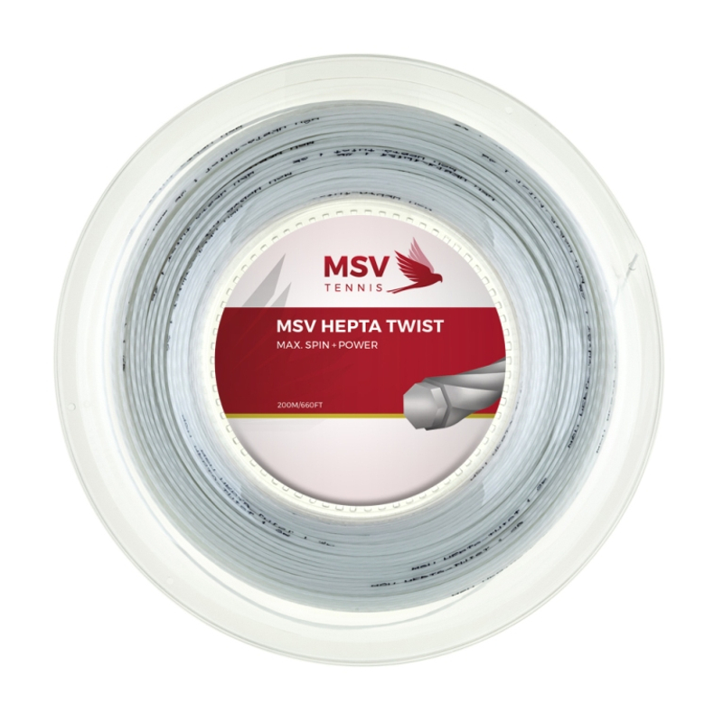 Теннисная струна MSV Hepta-Twist 1,25 200 метров Белая