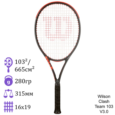 Теннисная ракетка Wilson Clash Team 103 V3.0